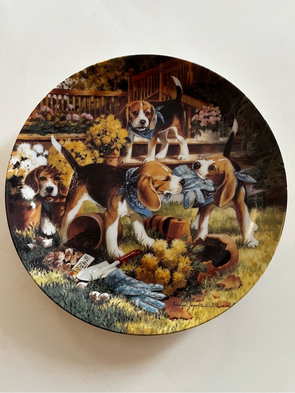 1993 Vintage Bradford Exchange  “Little Bandits” #4 Out of Hand  - (Beagles)